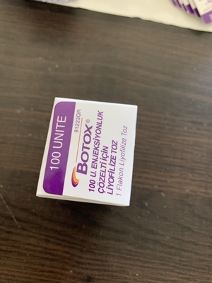 Giftstoff-Art Allergan  1x100iu Botulium eine 1 Phiole/ein Kasten