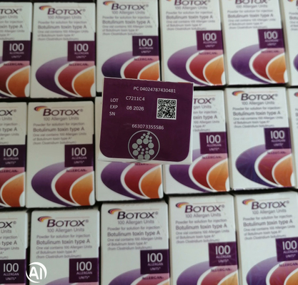 100 Einheiten Allergan für Gesichtslift-Injektion Anti-Aging Dünner Masseter Muskel Falten entfernen