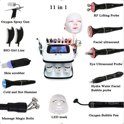 11 in 1 Multifunktionales Hydra Dermabrasion Gesichtsmaschine Schwarze Perle Gesichtsreinigung Hautpflege Gerät