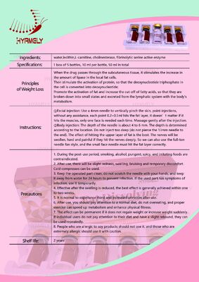 Doppeltes Chin Lipolysis Fat Lipolysis Injection die rote lipolytische Lösung