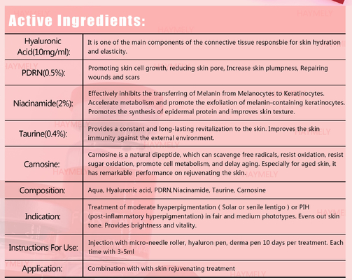 Haut-Zusatzantifalten Mesotherapy-Lösung 5x3ML PDRN