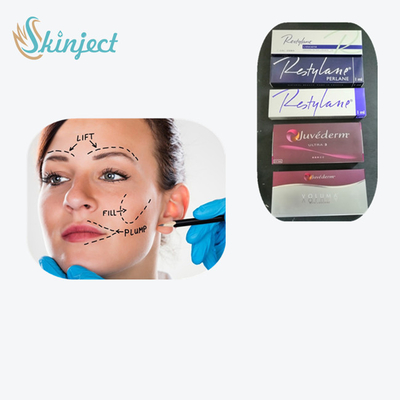 Injizierbarer Hautfüller für Riss-Abflussrinnen vor und nach Juvederm-Lächeln-Linie